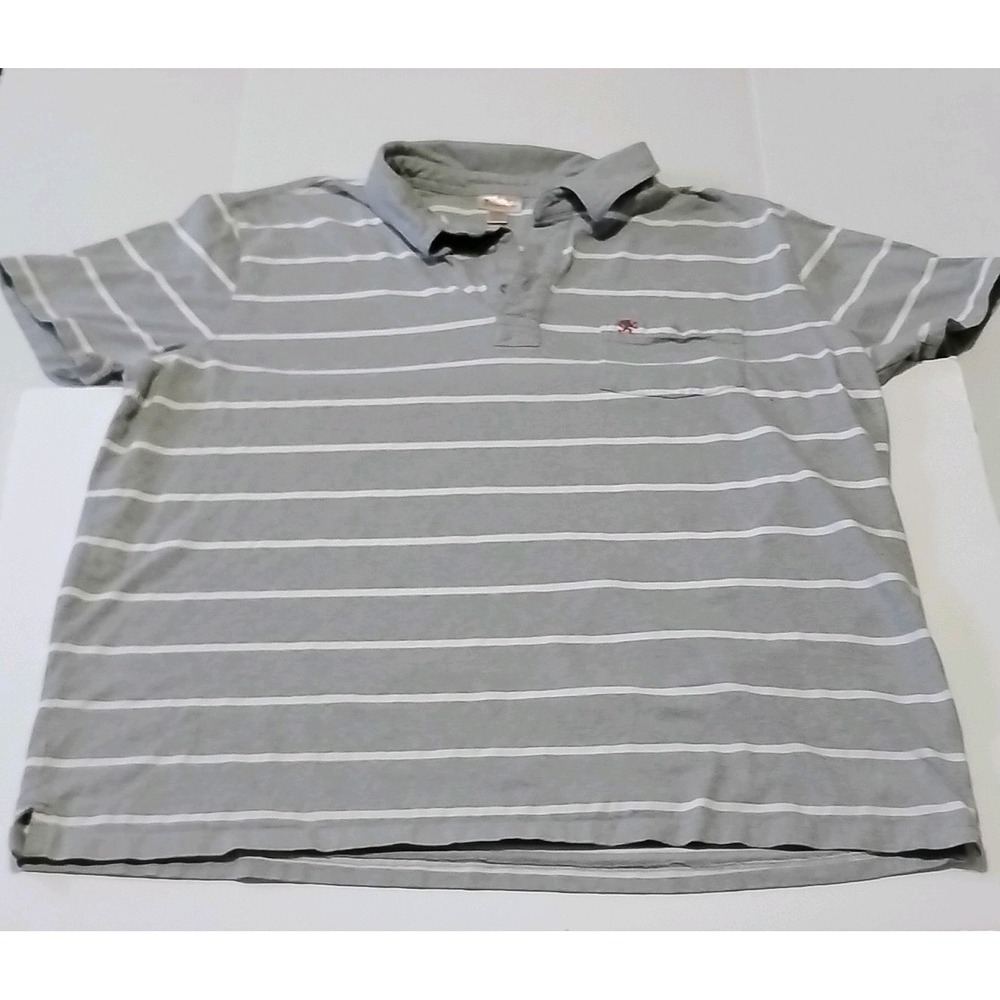 Mossimo Supply Co. Polo Shirt Gray White Striped XXL Men's Vintage